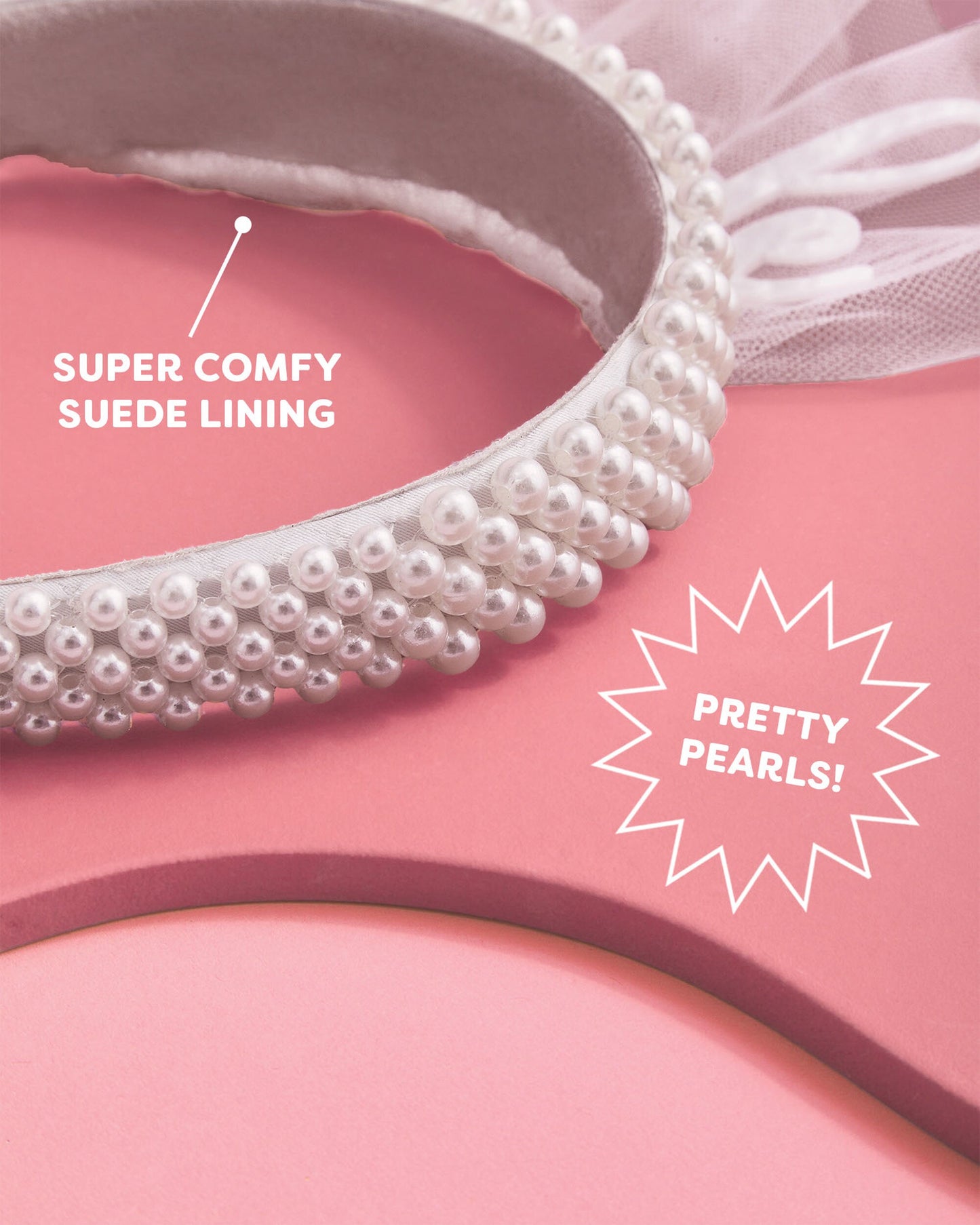 Bride Pearl Headband with Veil – Statement Party Accessory for the Bride-to-Be