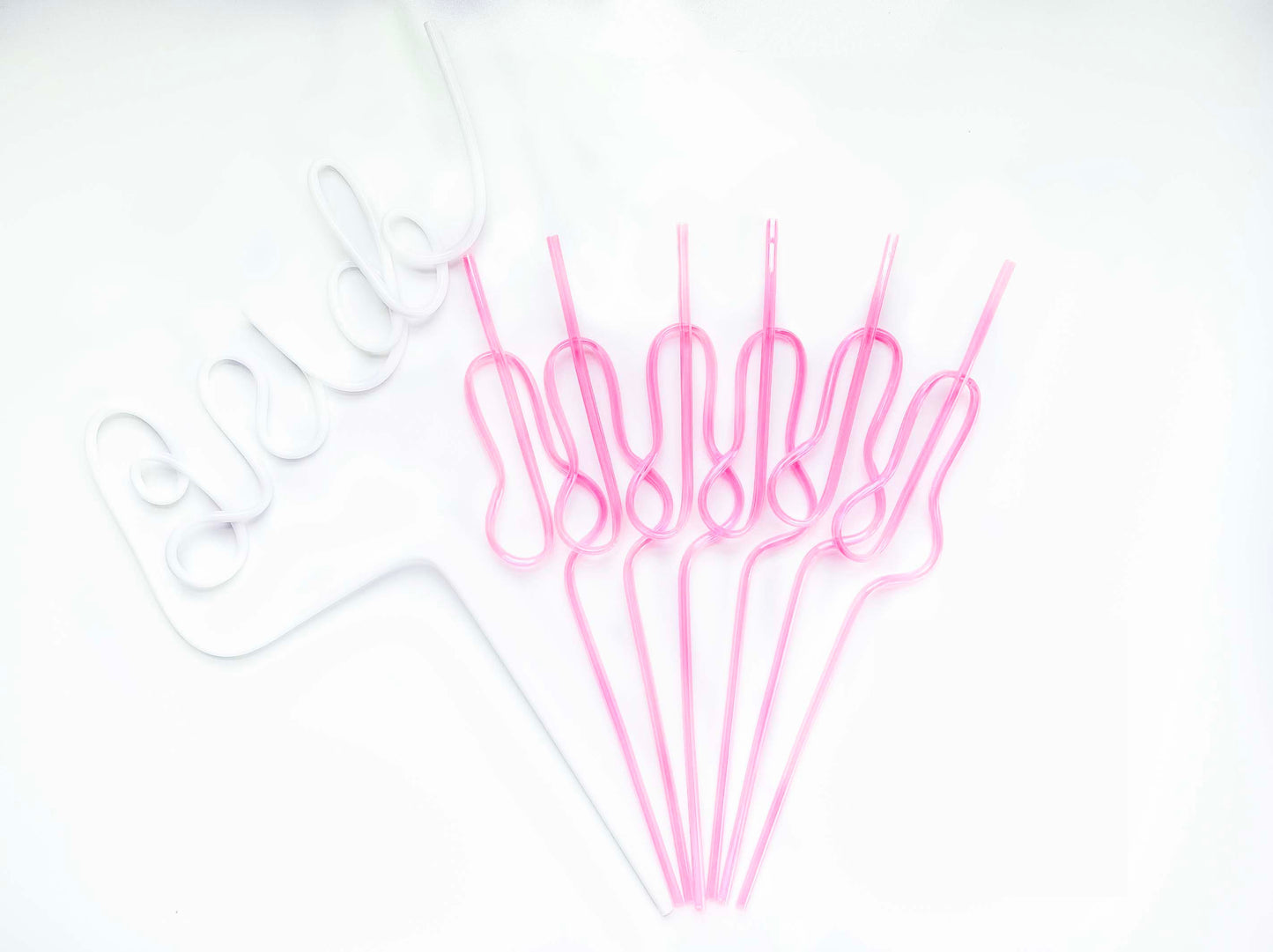 Swirly 'Bride & Babe' Straws – 7-Pack Bachelorette Sippers in Pink + White